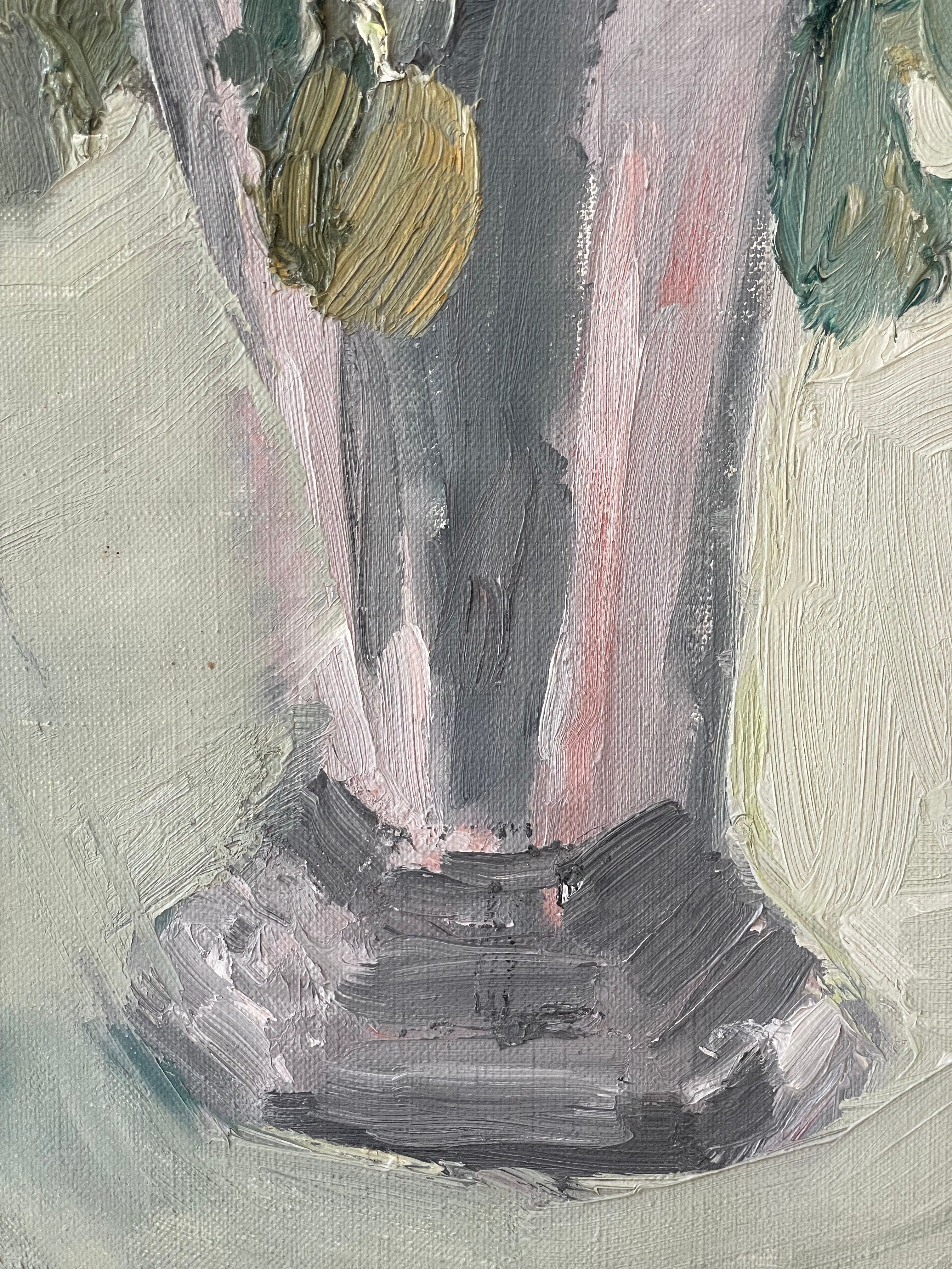 Pink Floral in a Silver Vase