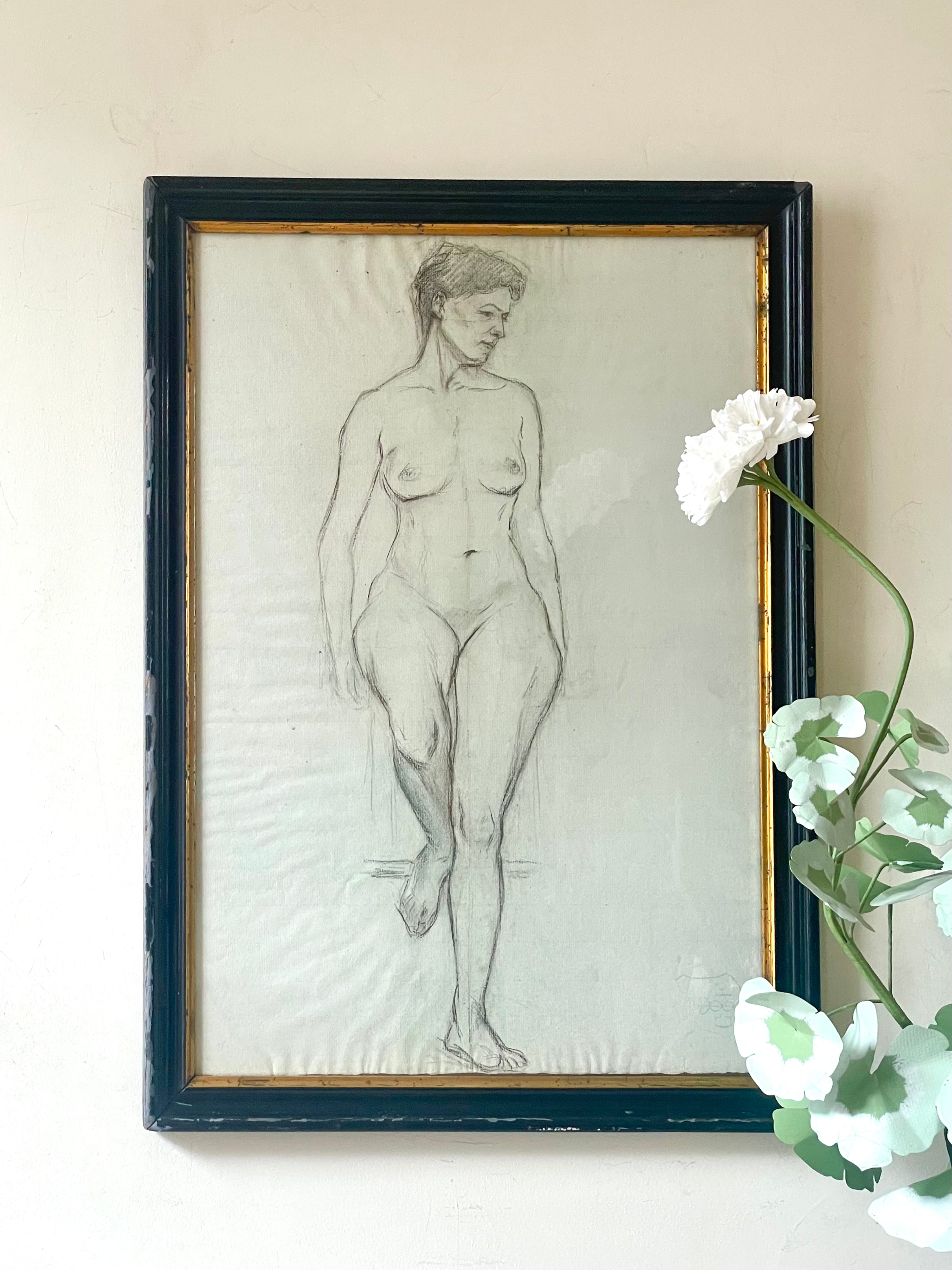 Perching Nude Sketch