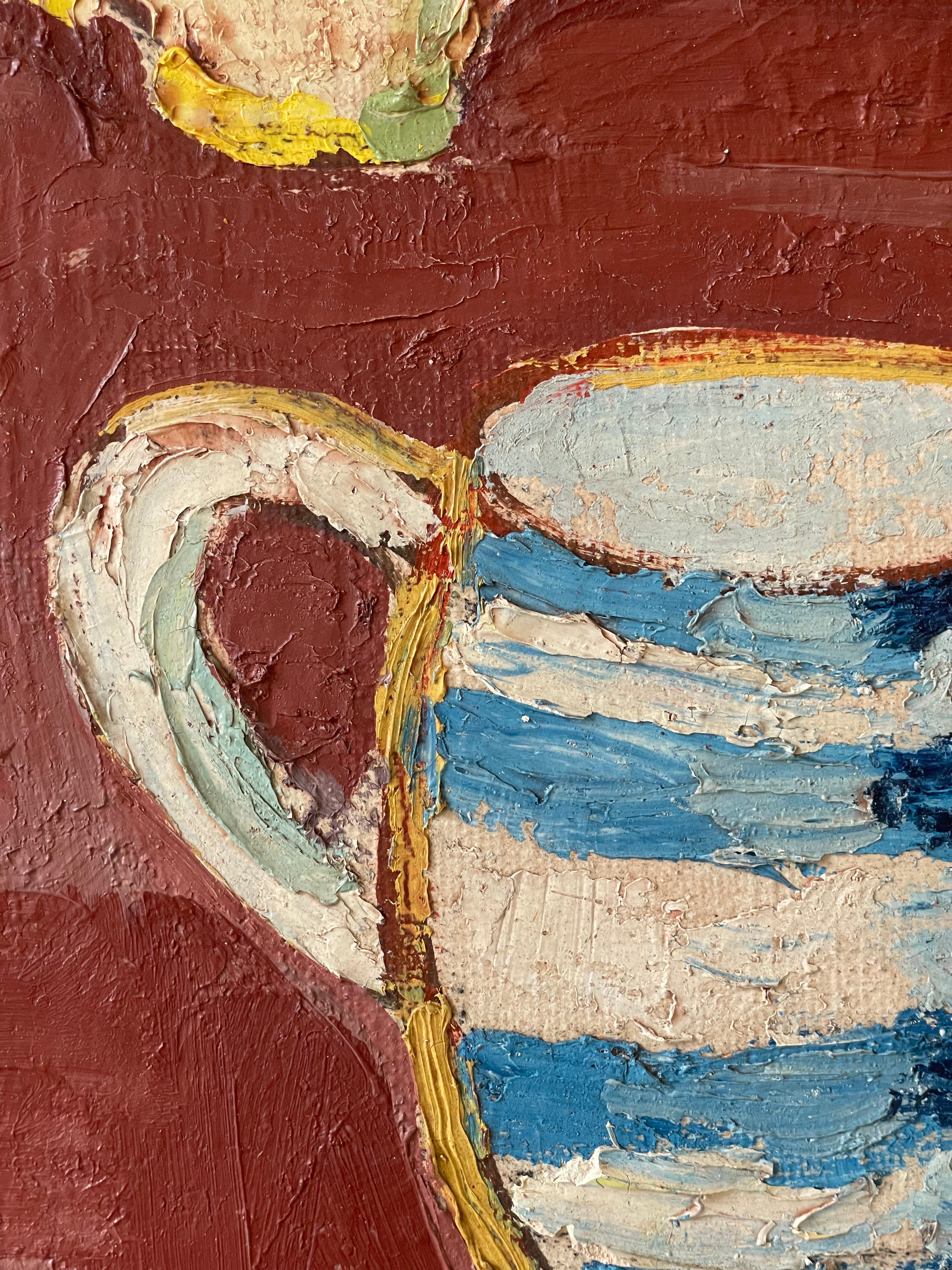 Floral with Blue Striped Jug