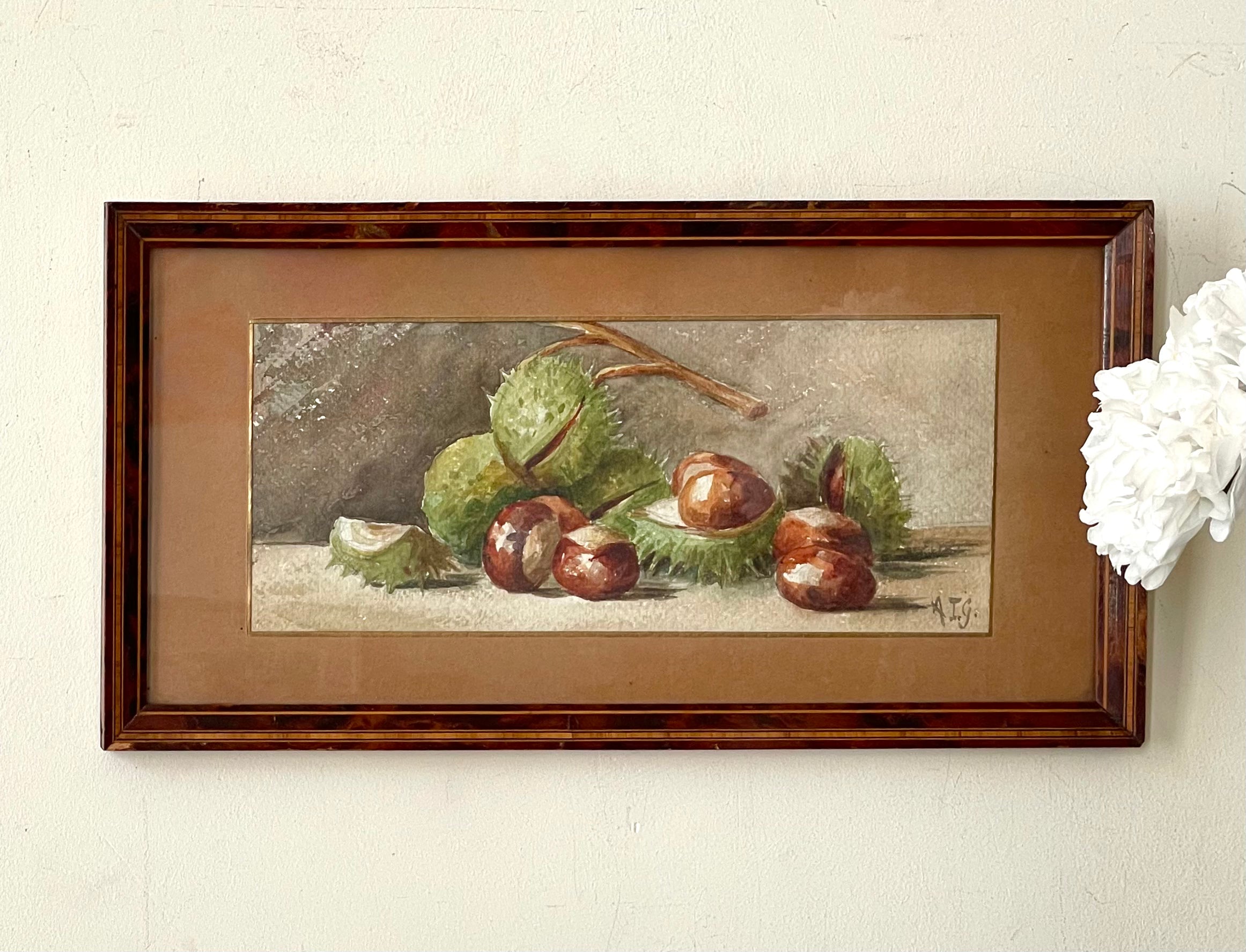 Still Life Watercolour with Conkers