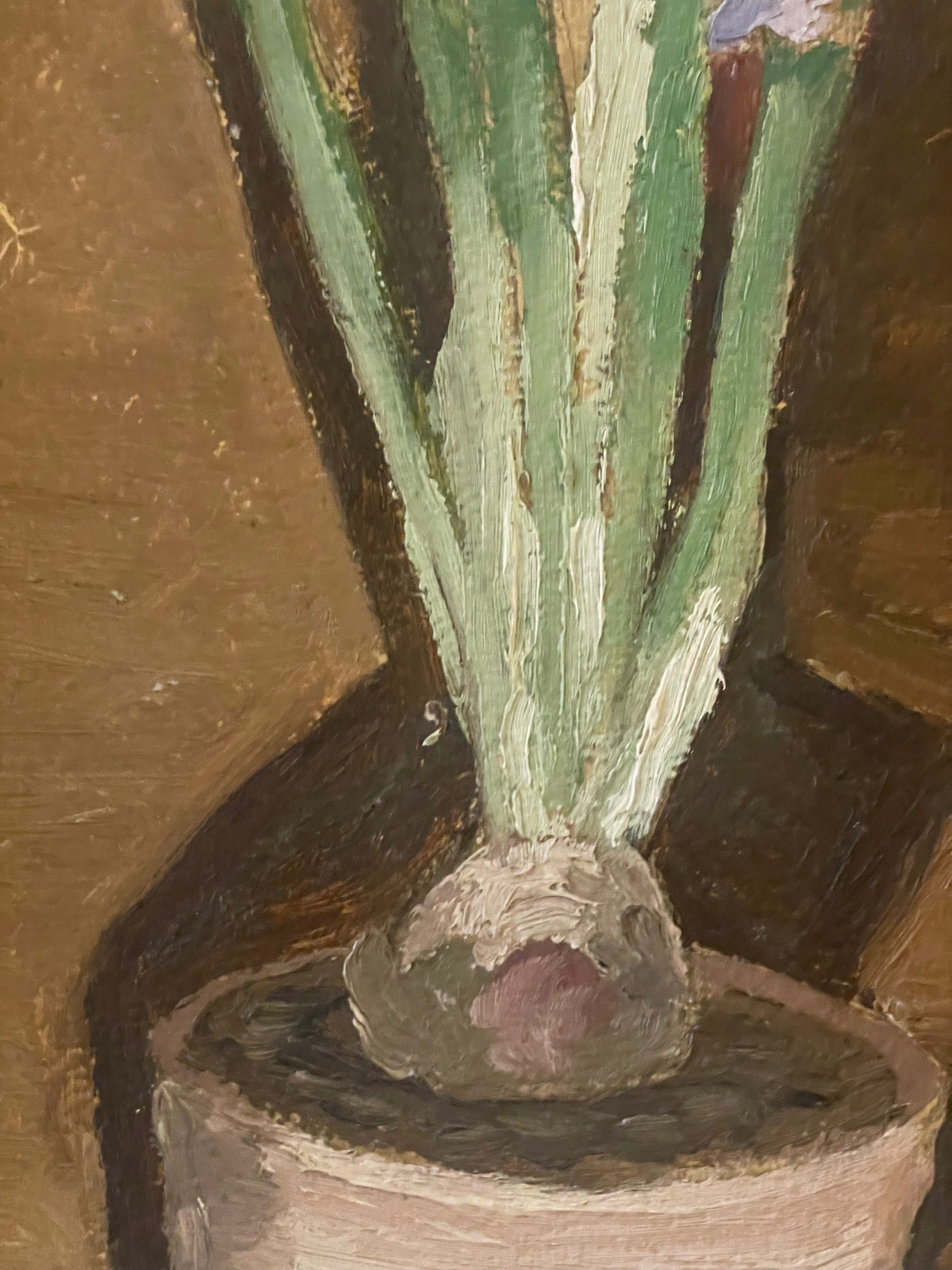 Hyacinth in a Brown Pot