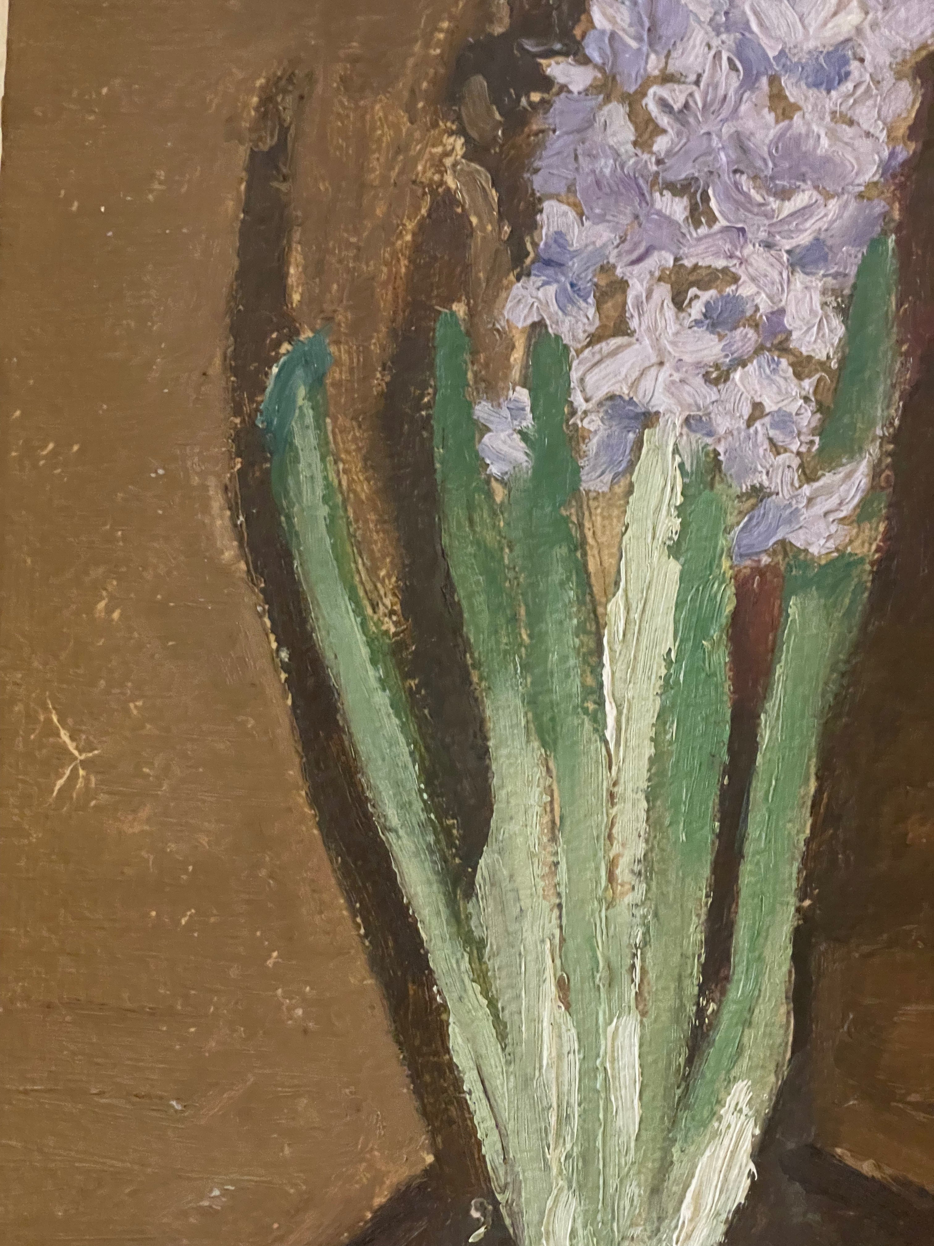 Hyacinth in a Brown Pot