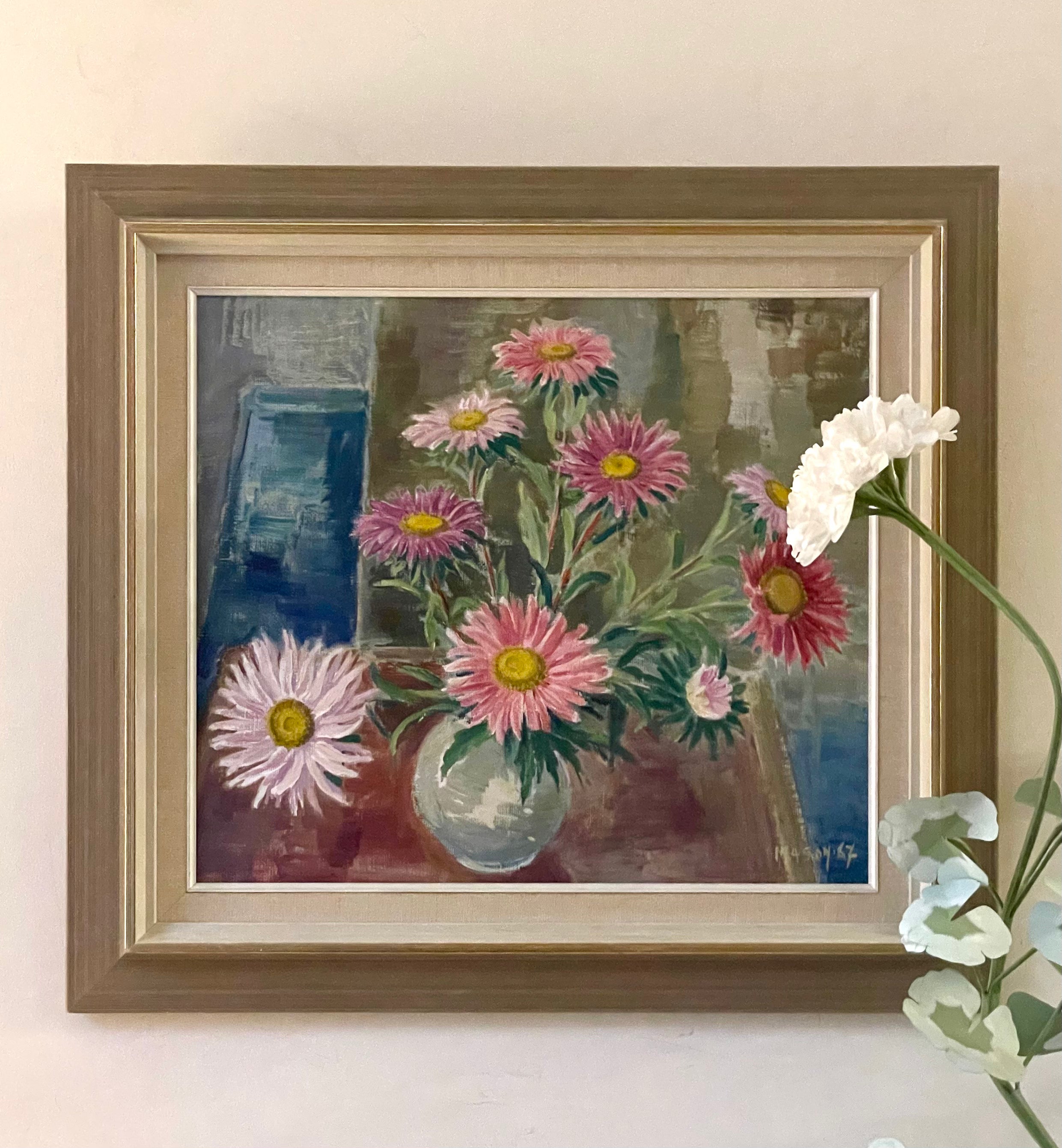 Asters in a Ceramic Vase