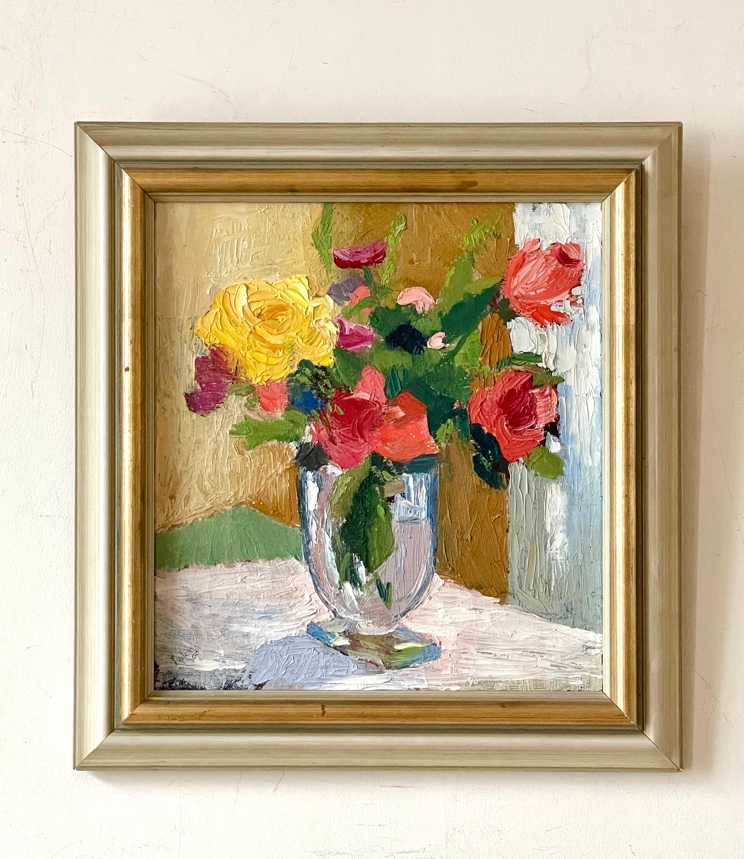 Roses in a Glass Vase