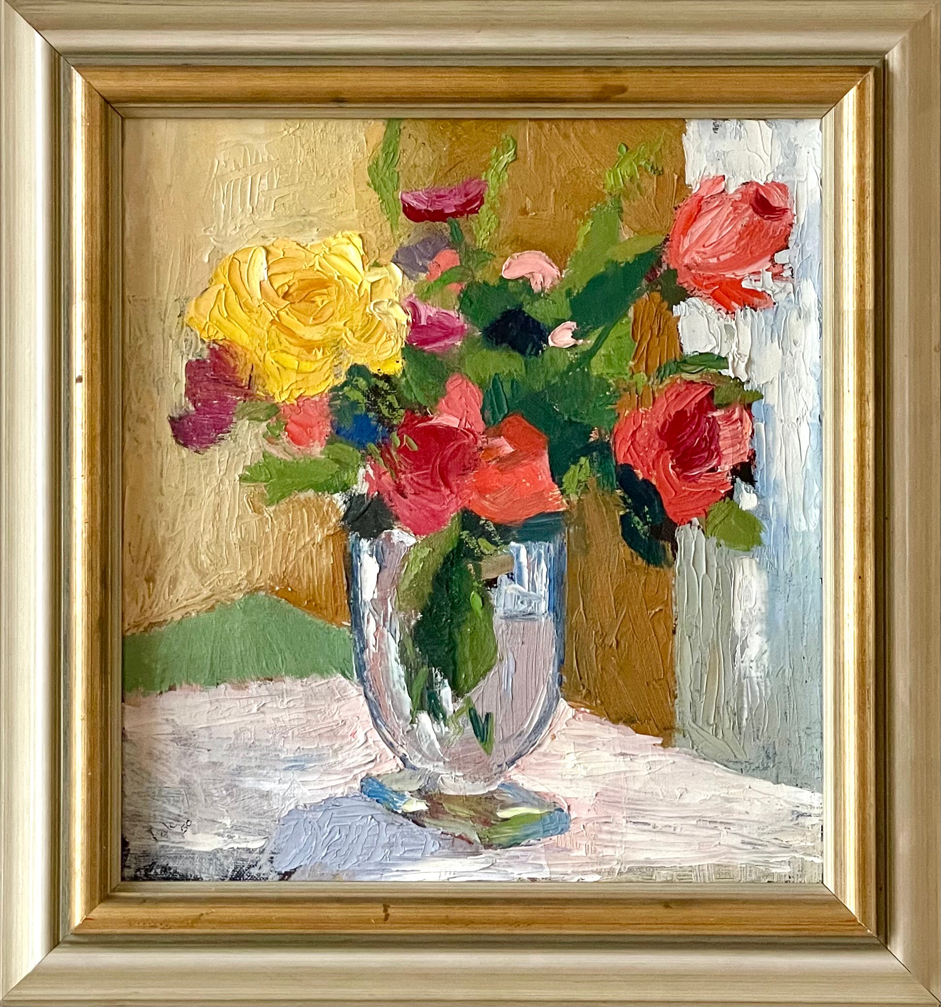 Roses in a Glass Vase