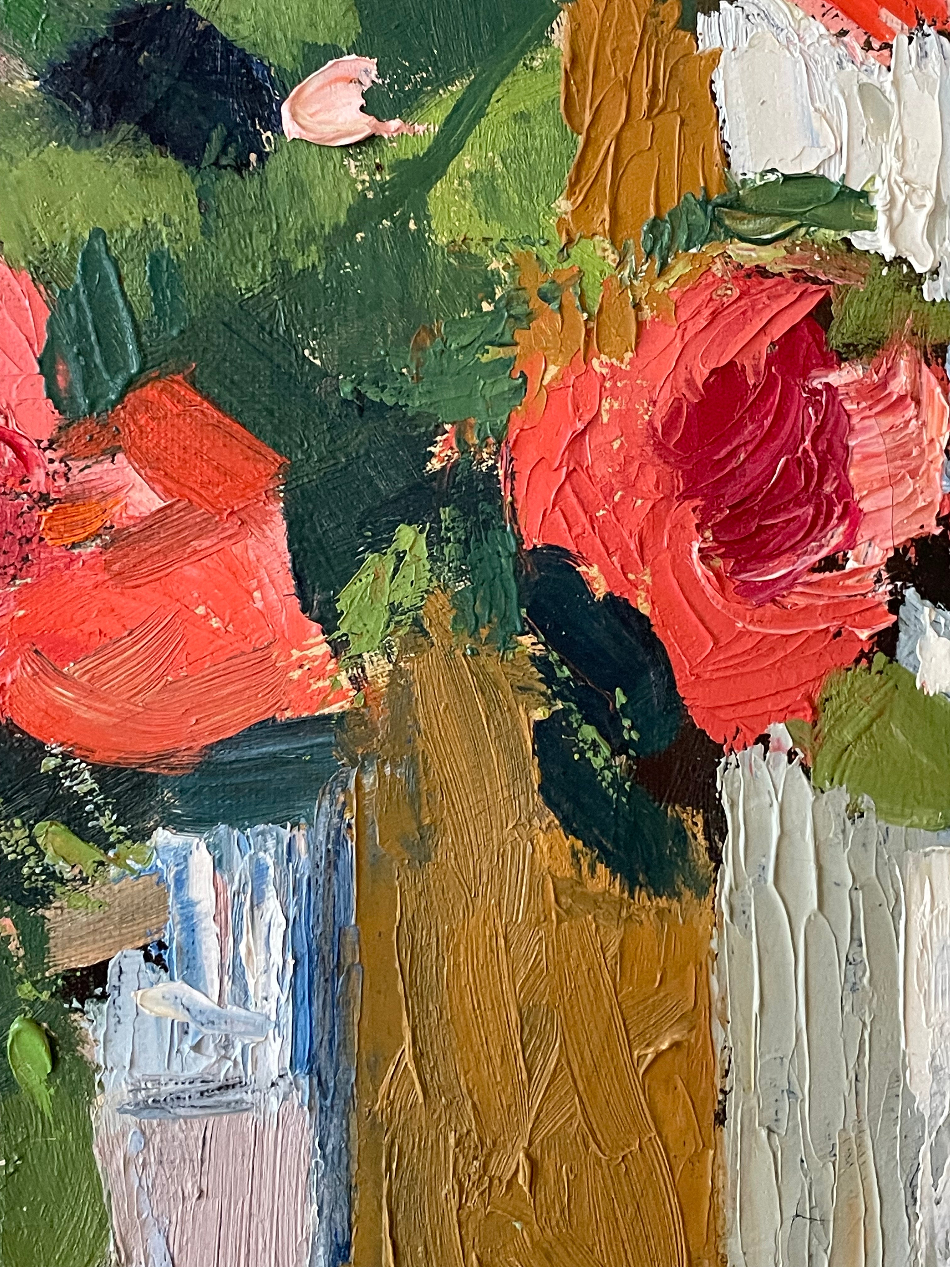 Roses in a Glass Vase