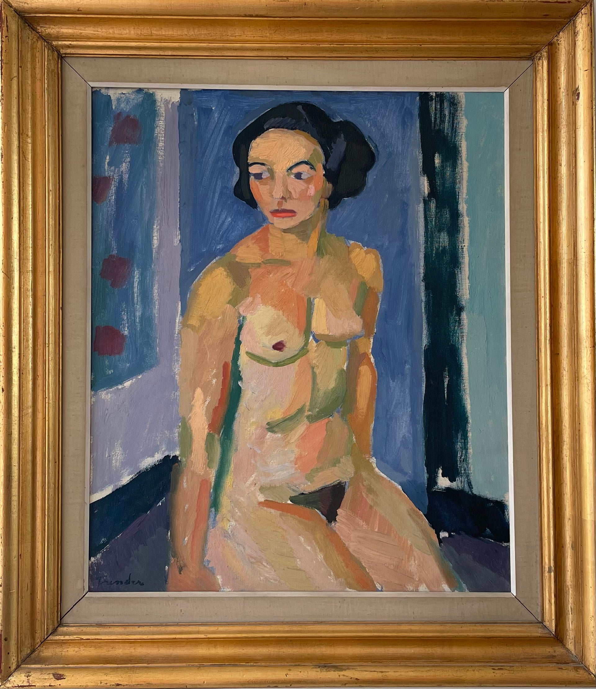 Seated  Blue Nude