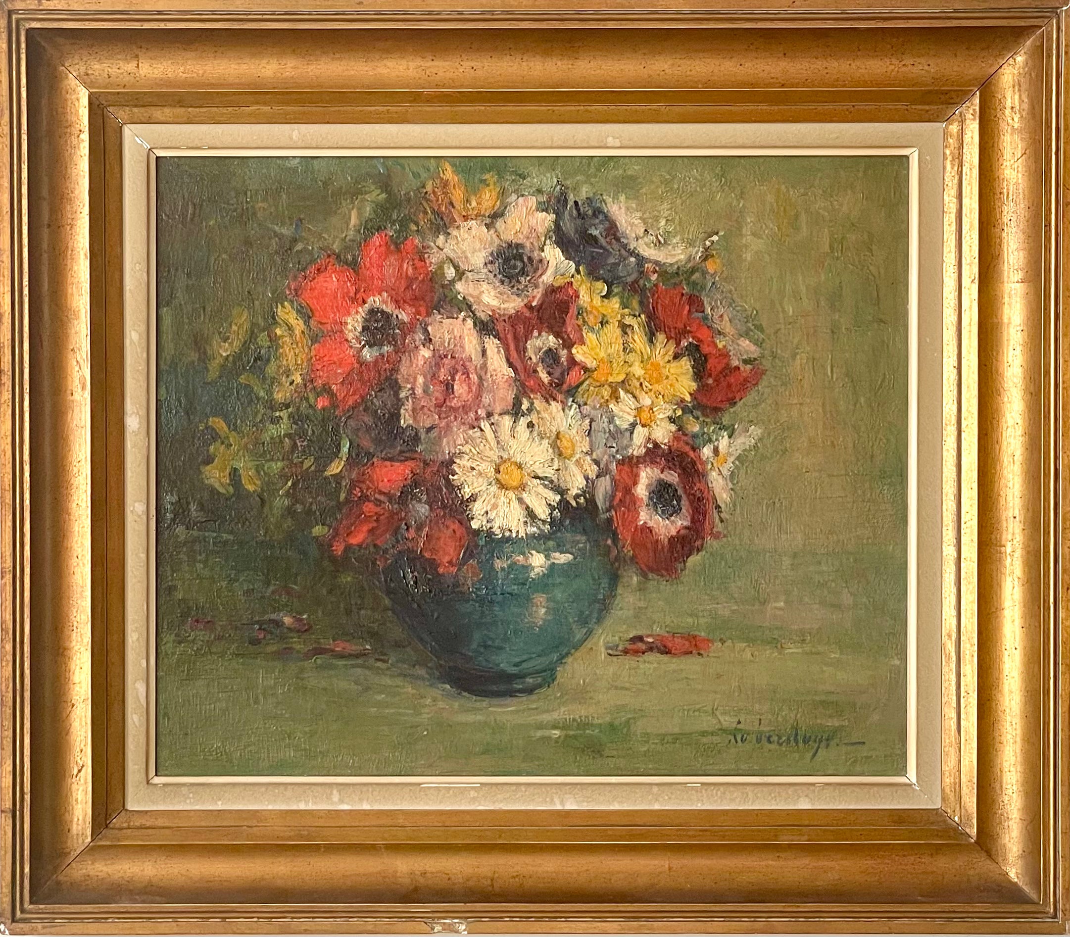 Summer Flowers in a Blue Vase