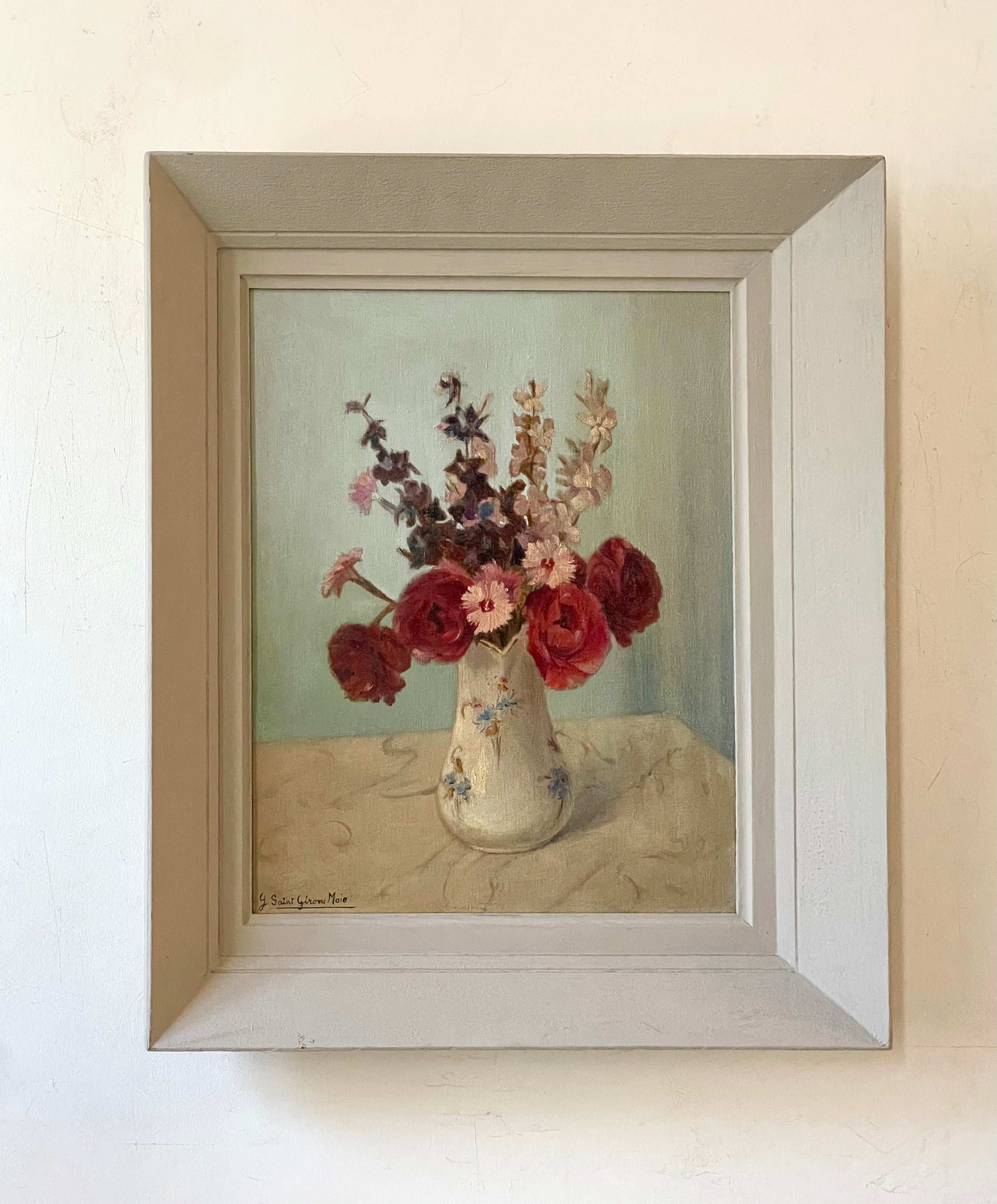 Pink Flowers in an Antique Jug