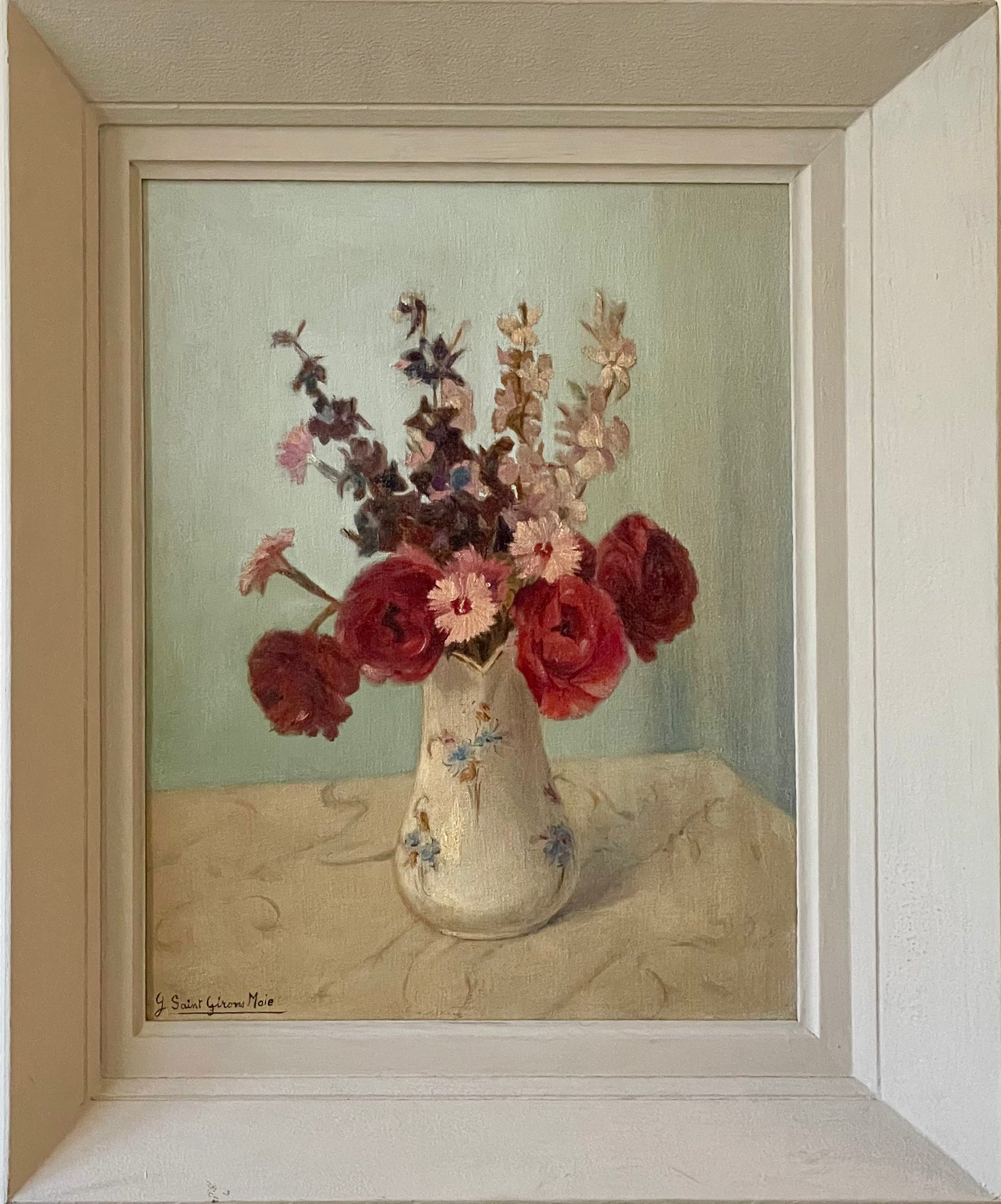 Pink Flowers in an Antique Jug