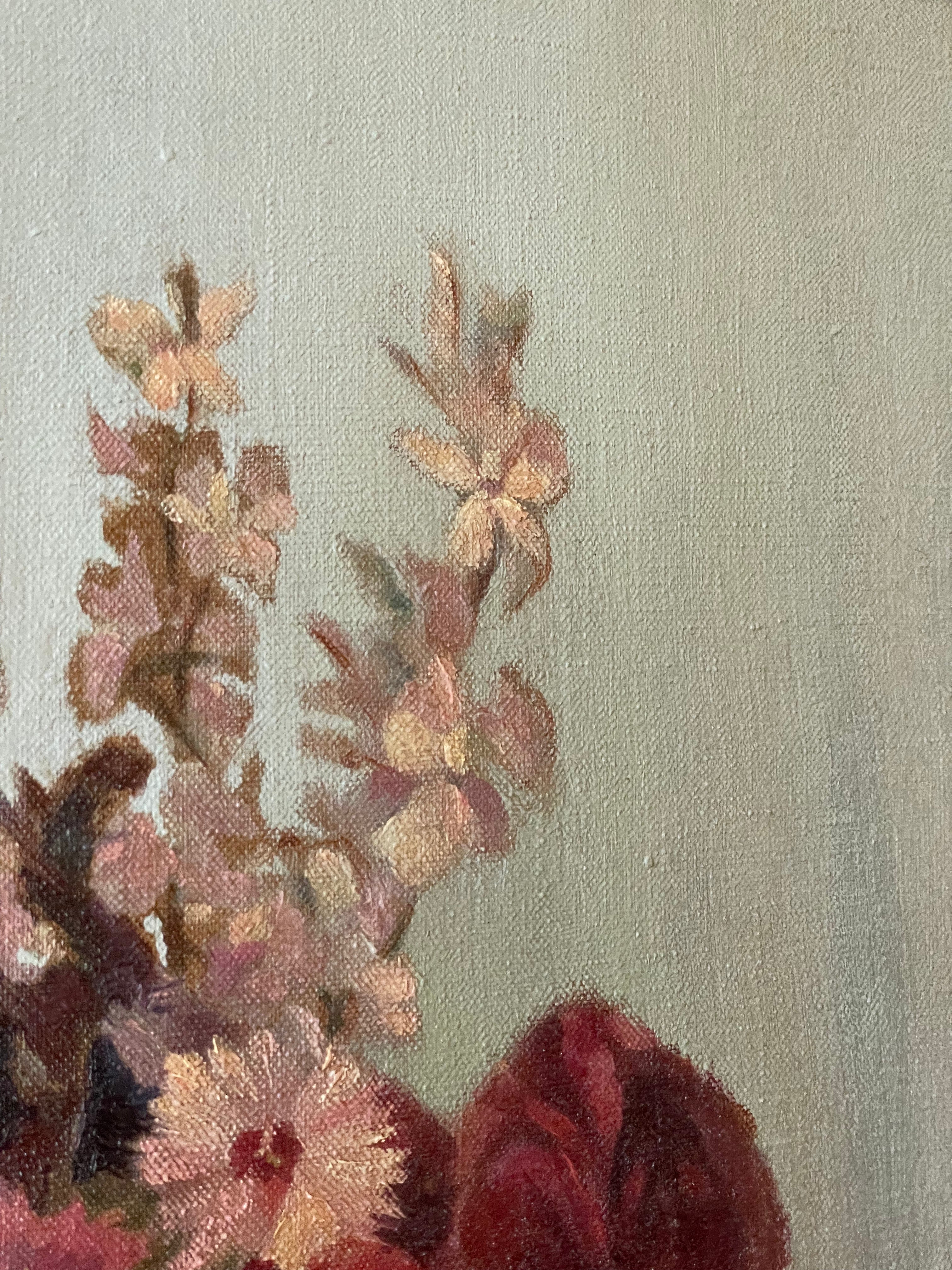 Pink Flowers in an Antique Jug