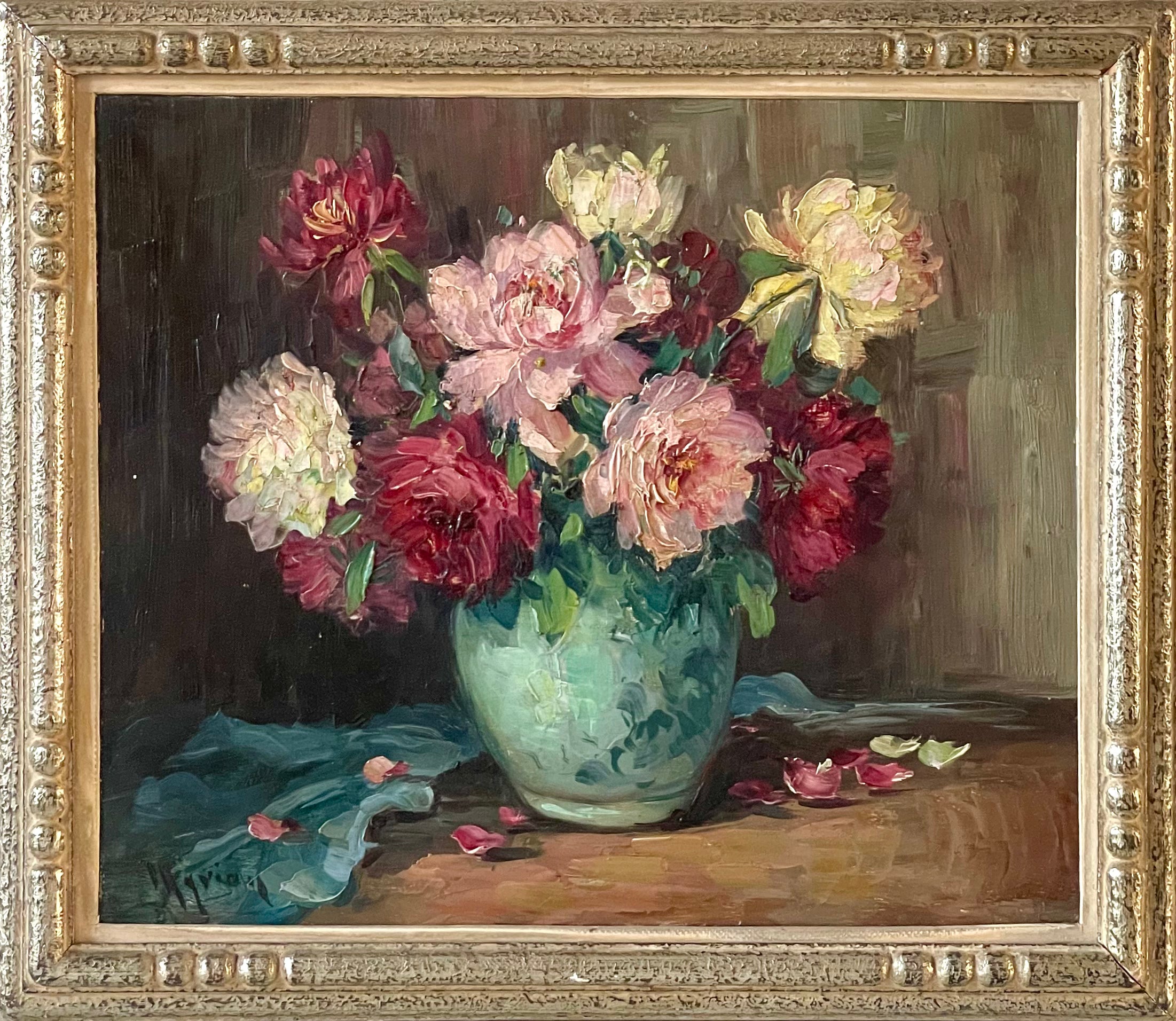 Roses in a Blue Vase