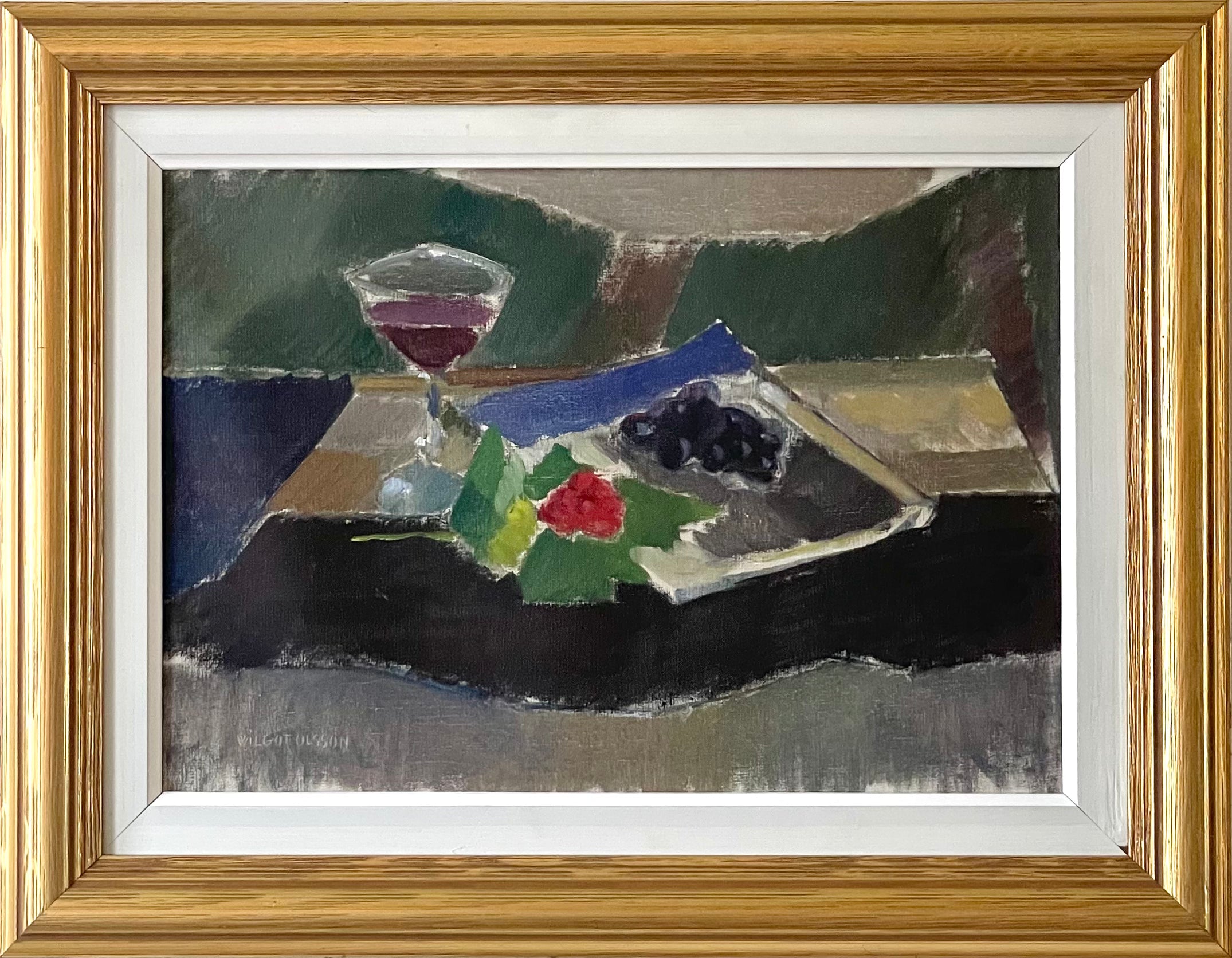 Still Life with Wine and Rose