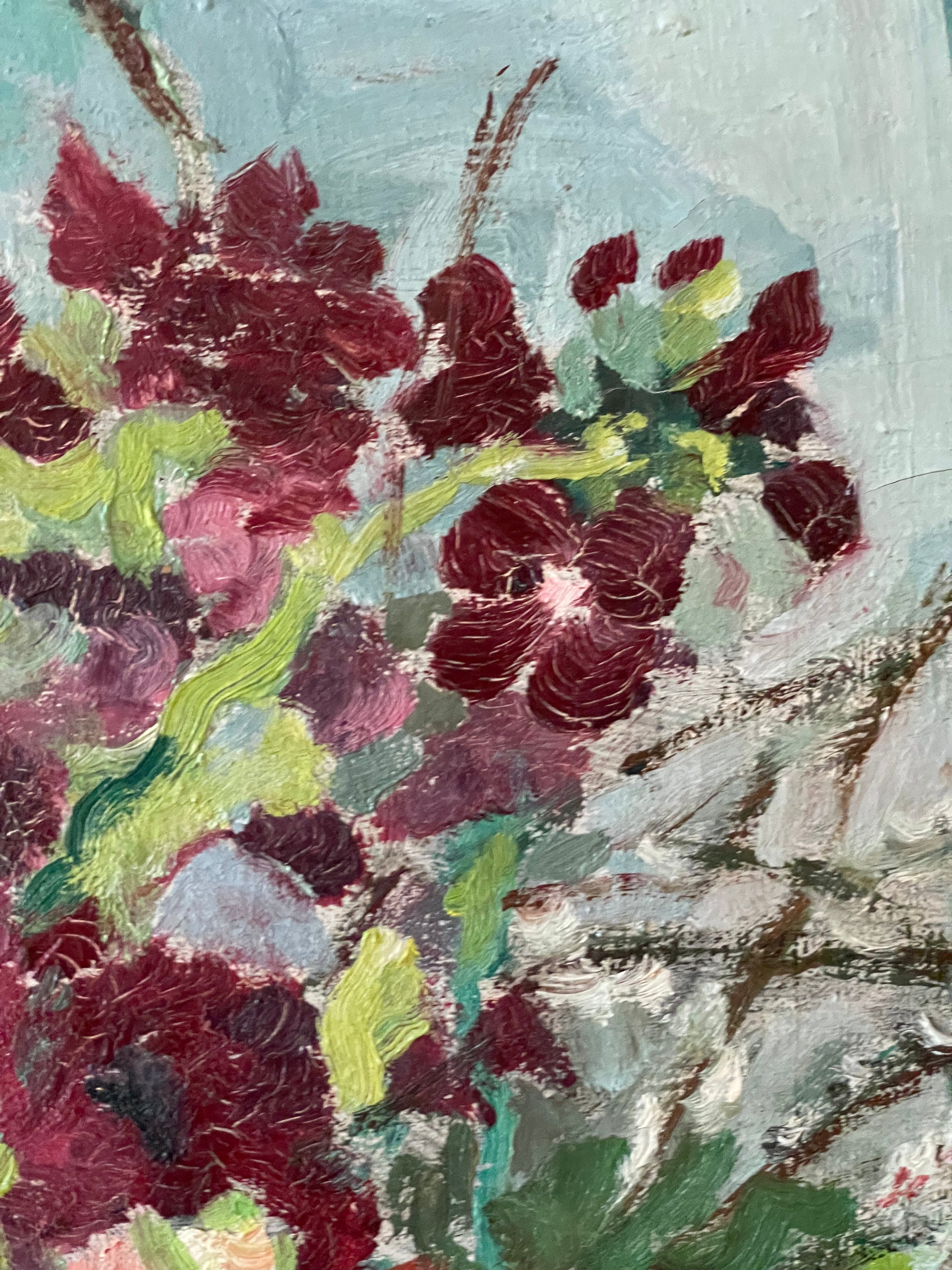 Flowers on a Patterned Cloth