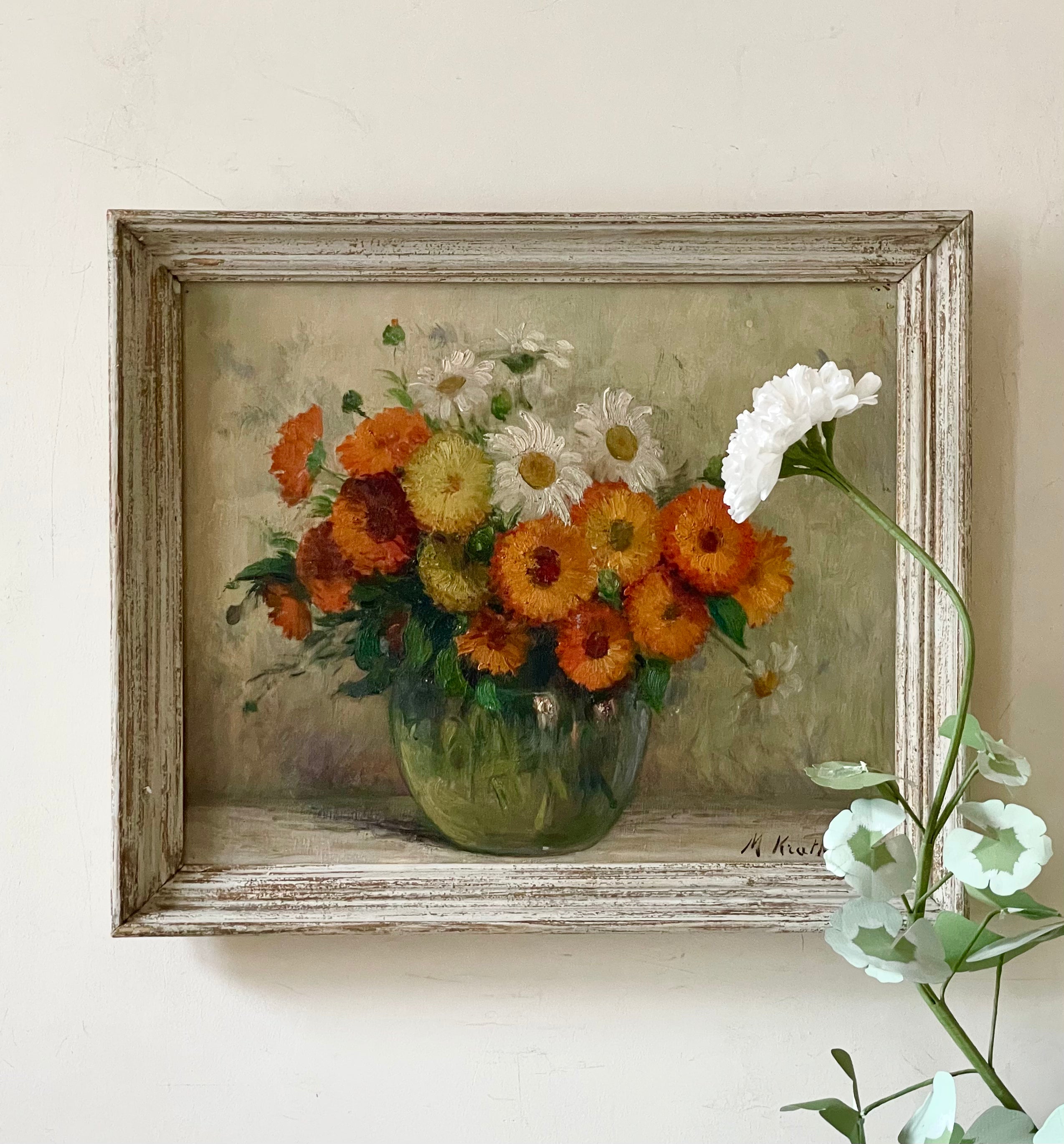 Orange and White Marigolds