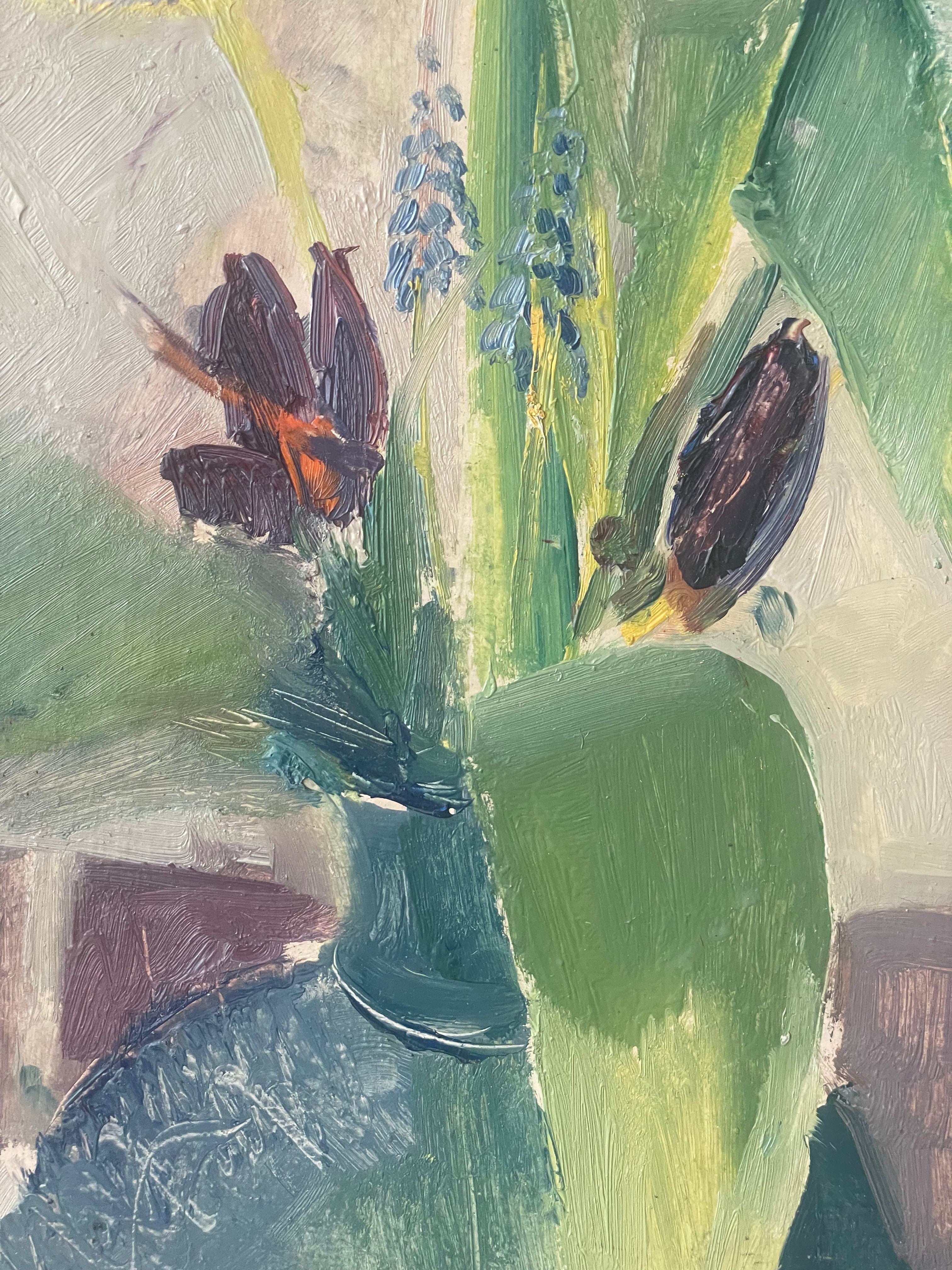 Spring Flowers in a Blue Vase