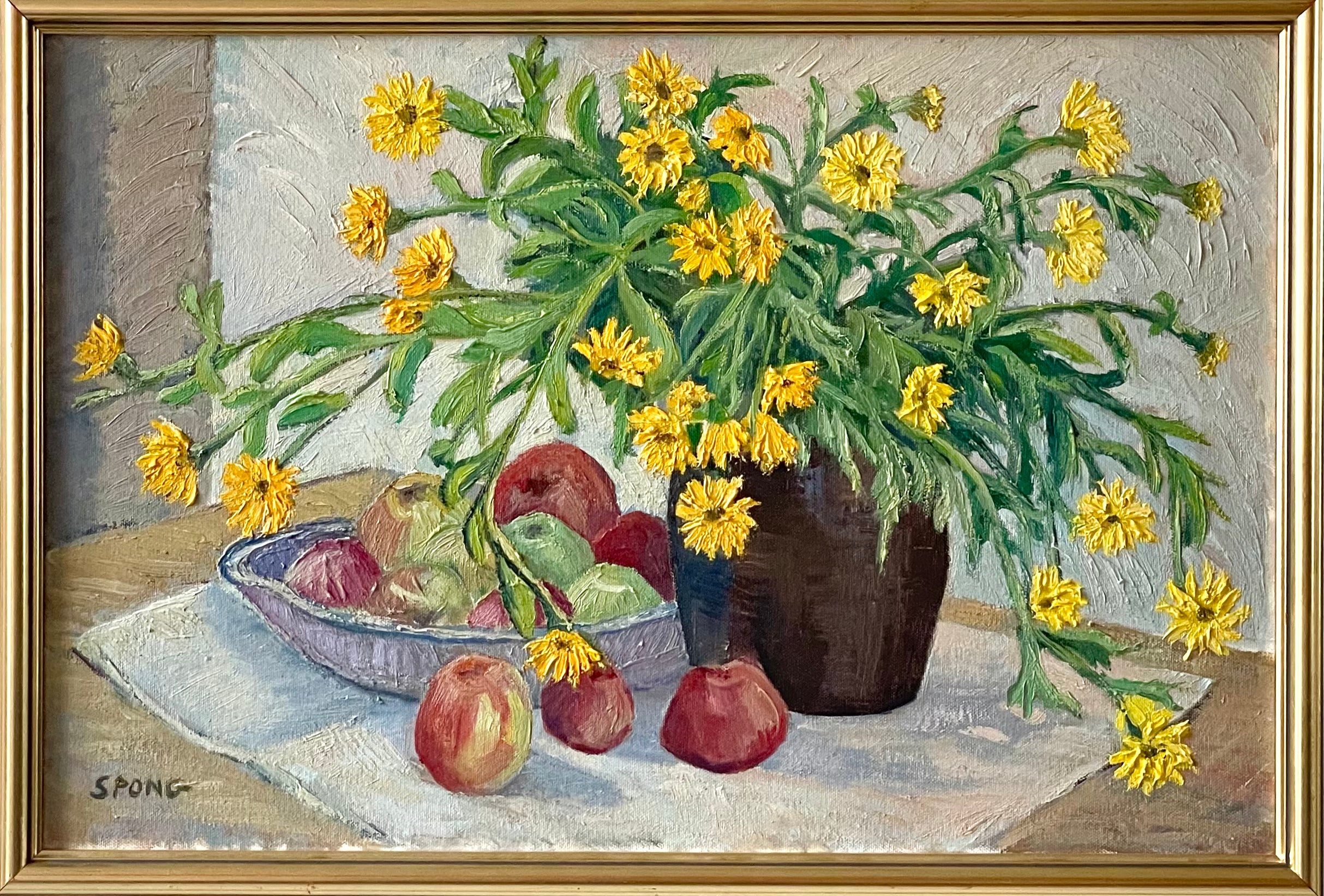 Yellow Flowers with Apples