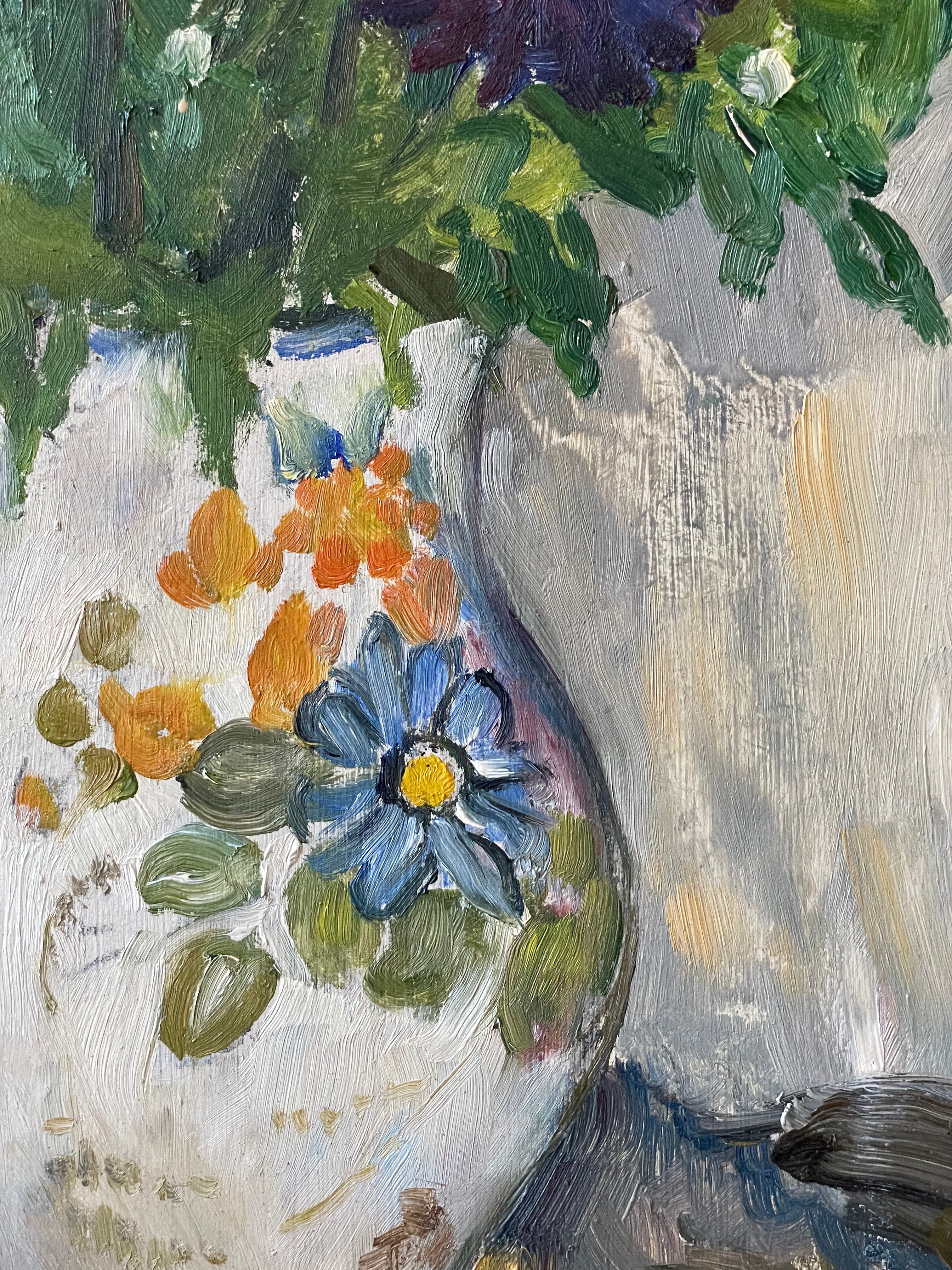 Daisies in Pottery Jug.